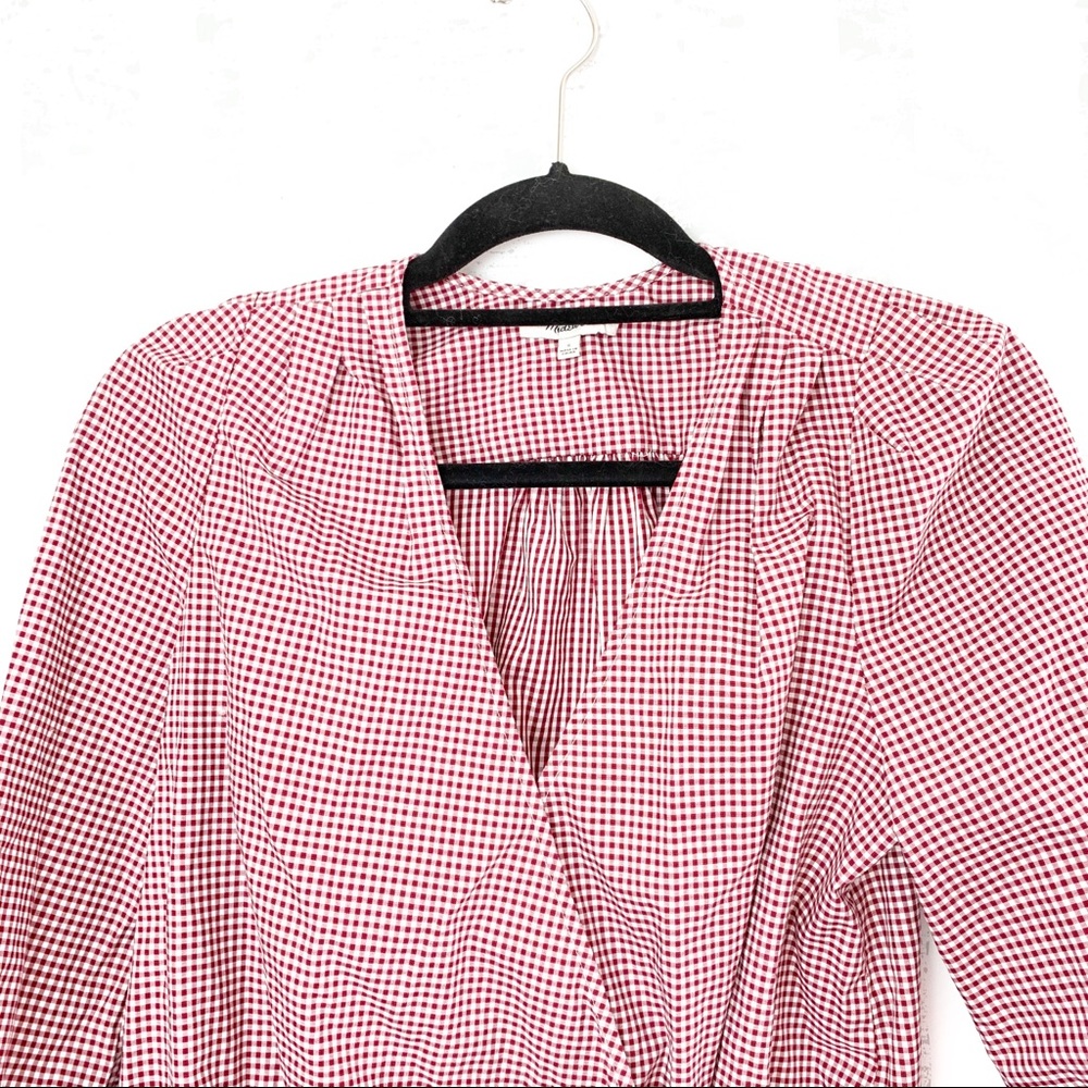 Madewell Wrap Top in Gingham Check - Picture 7 of 8